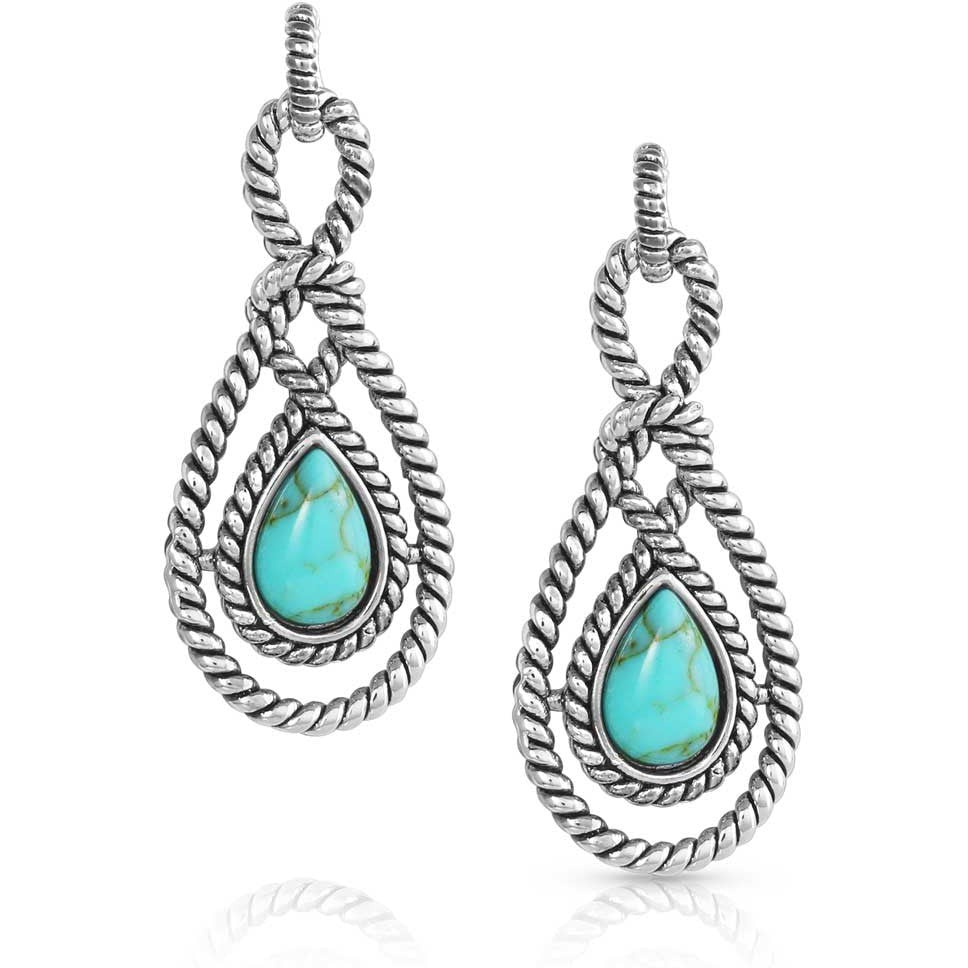 Montana Silversmiths Bowline Knot Turquoise Earrings