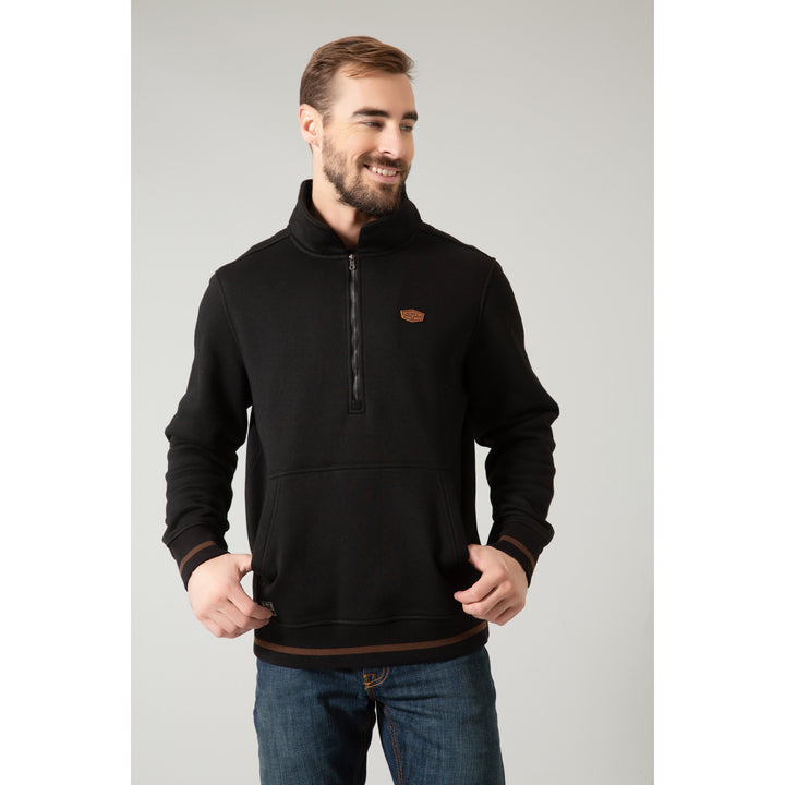 Kimes Ranch Men's Black Boxer Quarter Zip Sweatshirt