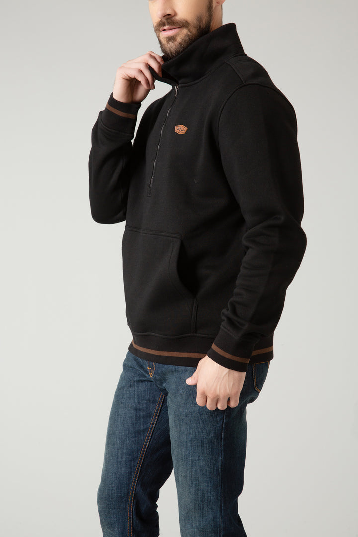 Kimes Ranch Men's Black Boxer Quarter Zip Sweatshirt