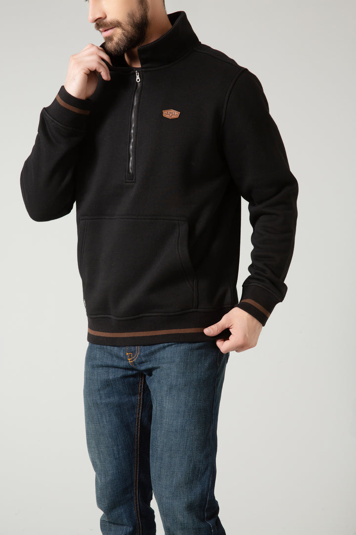 Kimes Ranch Men's Black Boxer Quarter Zip Sweatshirt