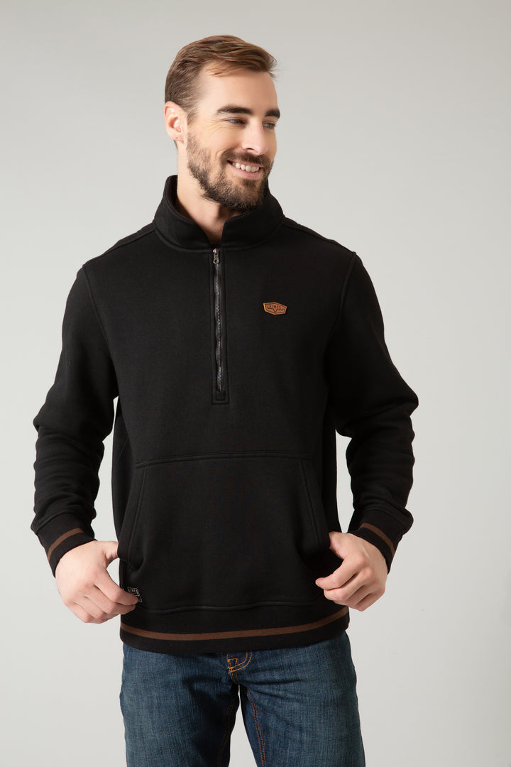 Kimes Ranch Men's Black Boxer Quarter Zip Sweatshirt