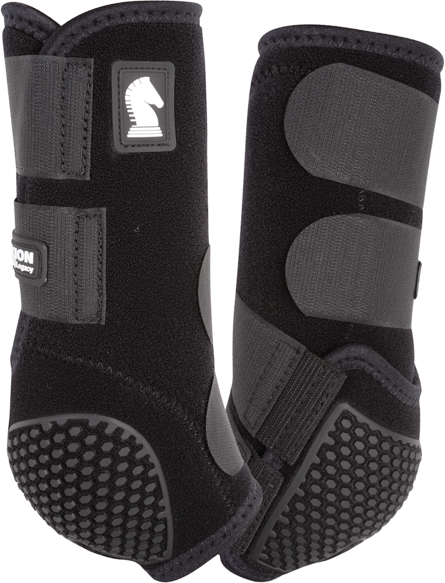 Classic Equine Flexion Legacy2 Support Boots-Front Black