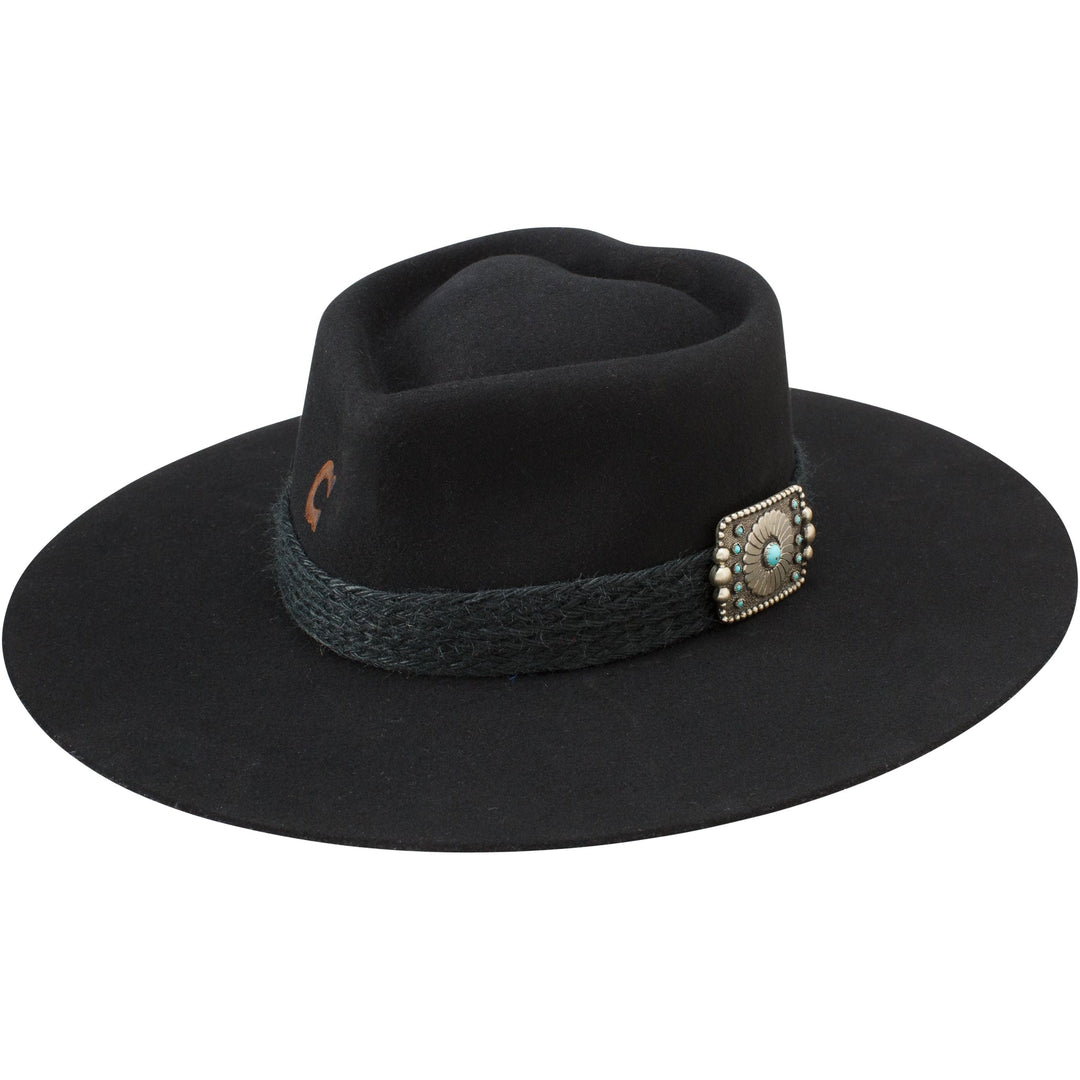 Charlie 1 Horse Black Fling Felt Hat