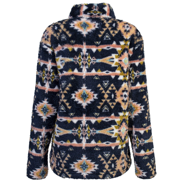 Hooey Women's Navy and Aztec Fleece Pullover