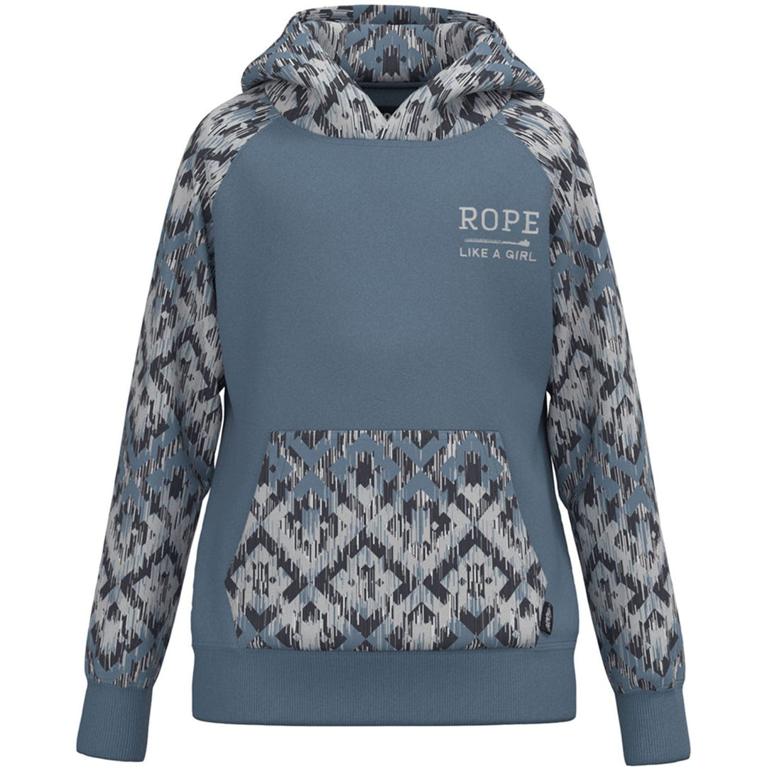 Hooey Kid's Blue and White Rope Like a Girl Hoodie