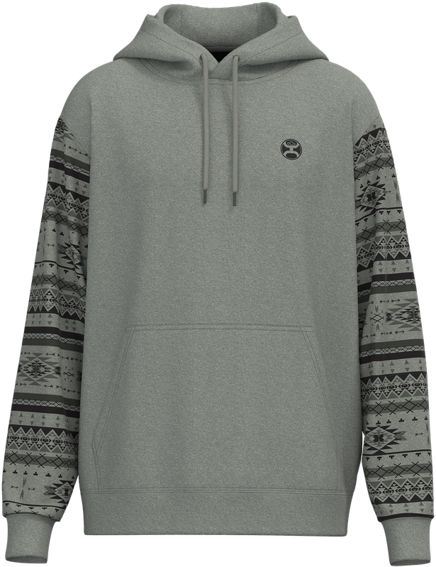Hooey Men's Grey and Aztec Legendary Polar Fleece Hoodie