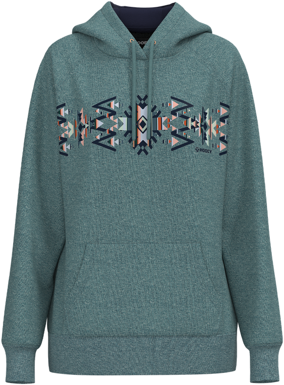 Hooey Women's Blue Aztec Print Legendary Polar Fleece Hoodie