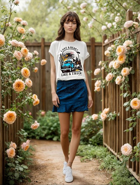 Bohemian Cowgirl Women's Cream Heart Like a Truck Tee