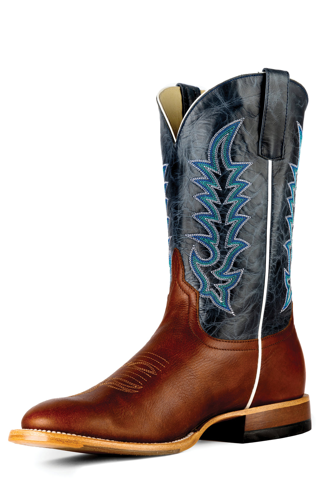Horse Power Men's Cognac Belton and Navy Western Boot