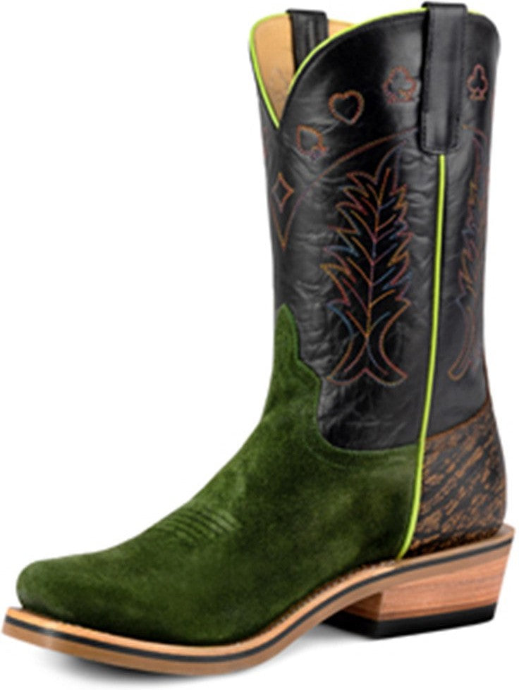 Horse Power Black Flynn Military Green Suede Boot