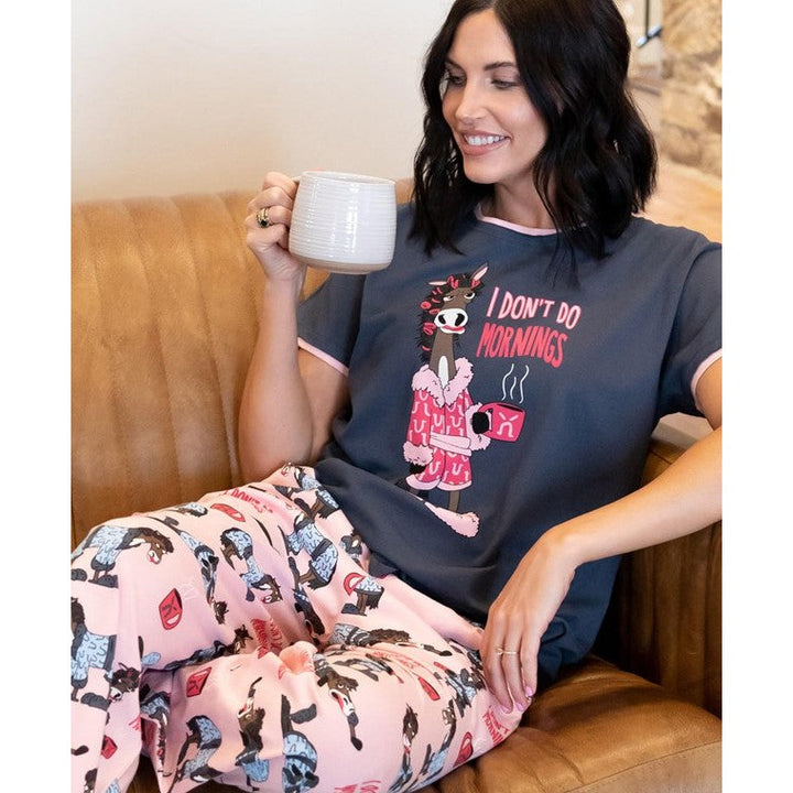 Lazy One Women's Don't Do Mornings Horse PJ Set