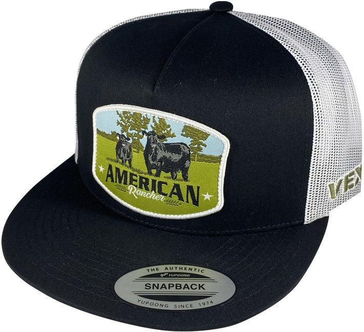 Vexil Angus Cow Calf American Rancher Black and White Hat