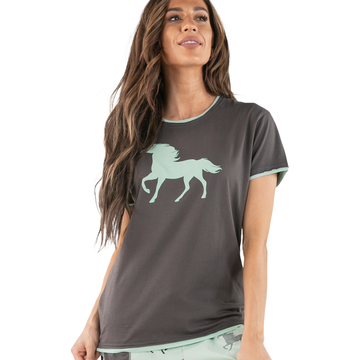 Lazy One Mint Horse Regular Fit PJ Tee