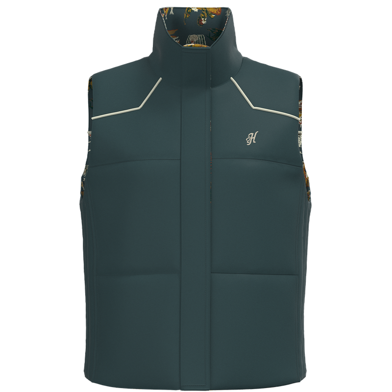 Hooey Women's Navy and Comanche Pattern Briar Reversible Puffer Vest