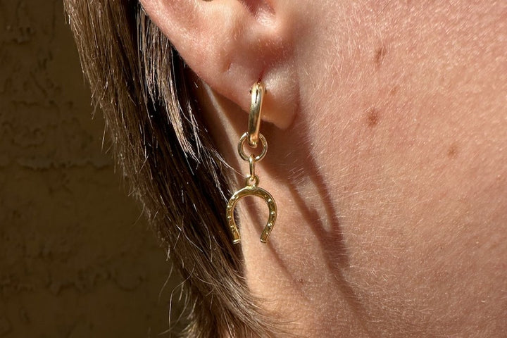 Rachel Nathan Horseshoe Huggie Earrings