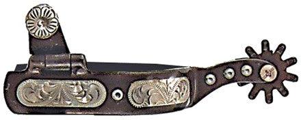 Robart Women's All Purpose Silver Inlay and Dots Western Spur