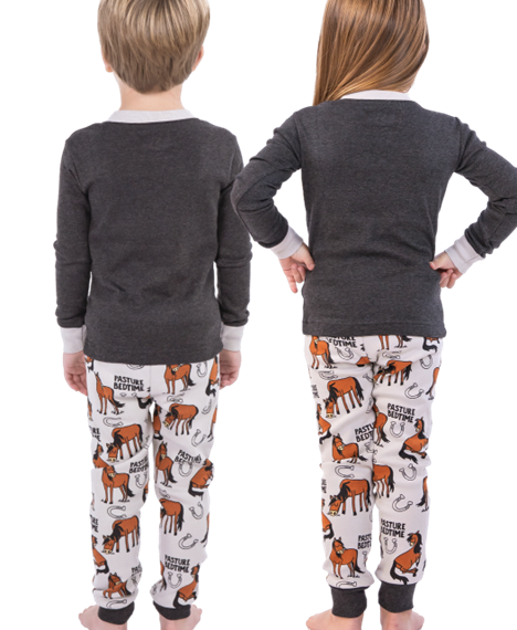 Lazy One Kid's Grey Pasture Bedtime Pajamas