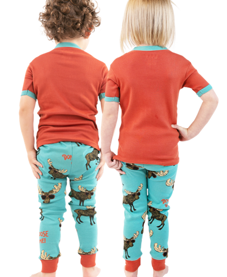 Lazy One Kid's Orange Don't Moose With Me Pajamas