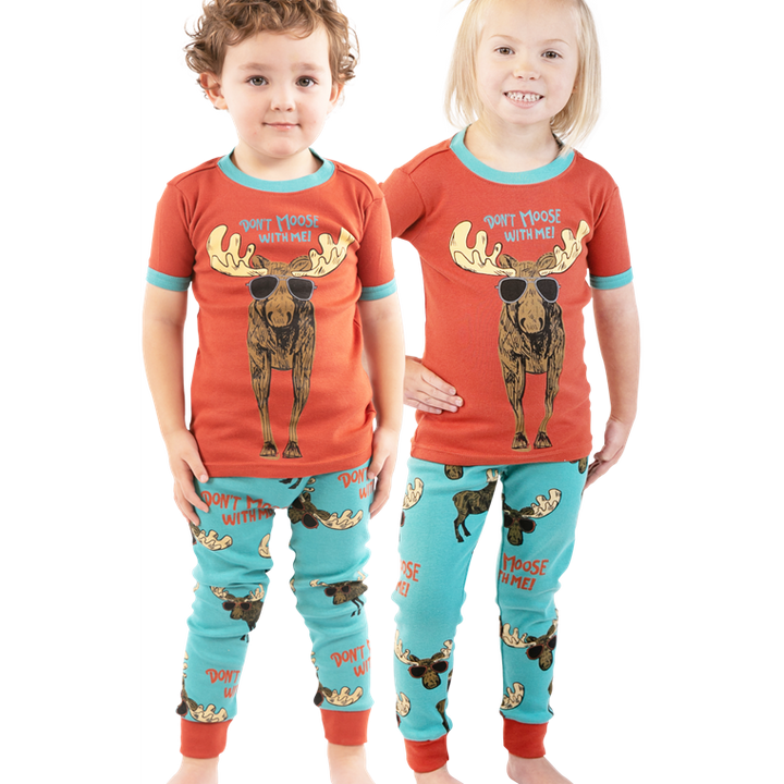 Lazy One Kid's Orange Don't Moose With Me Pajamas
