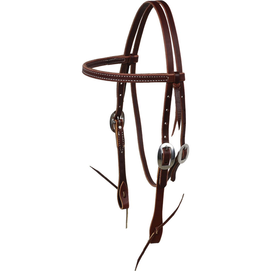 Berlin Custom Leather Browband with Tie Latigo Leather Headstall