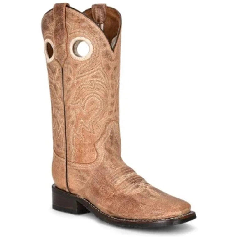 Circle G by Corral Women's Cognac Embroidery & Rubber Sole Cowboy Boot