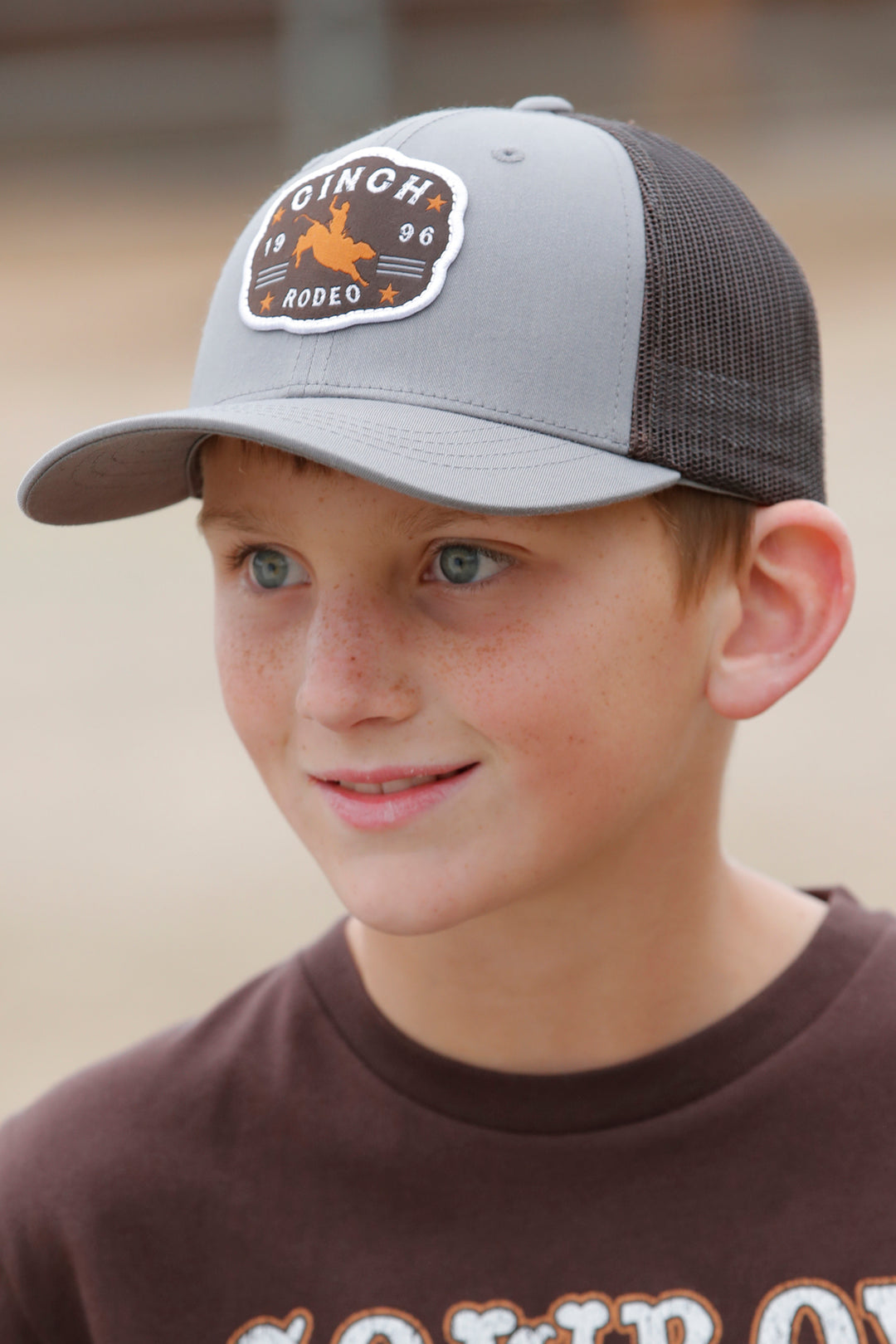 Cinch Boy's Grey Scalloped Rodeo Patch Ball Cap