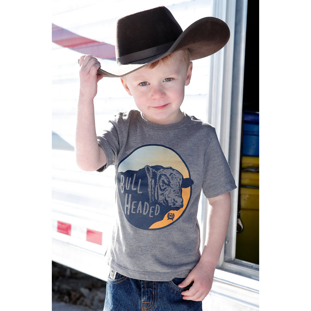 Cinch Toddler Grey Bull Headed Tee