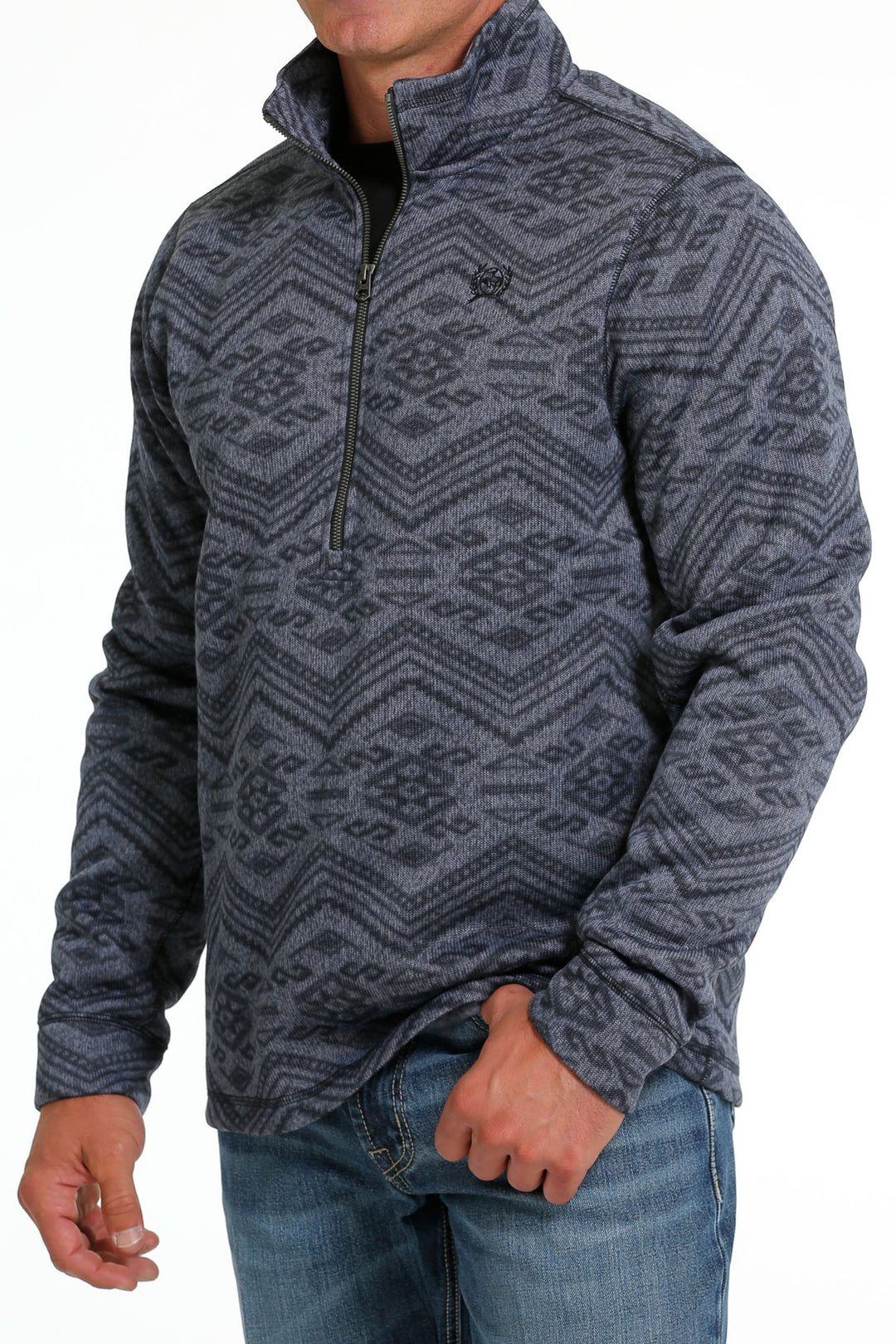 Cinch Men's Half Zip Blue Southwestern Sweater Pullover