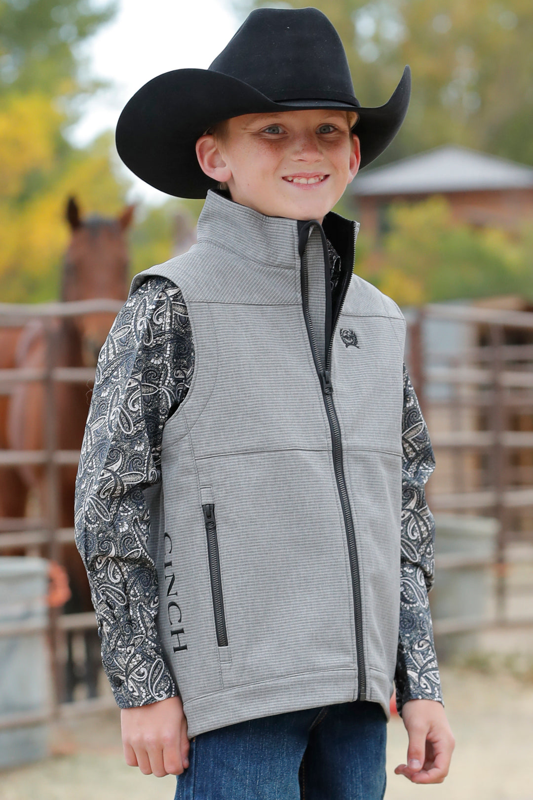 Cinch Boy's Gray Match Dad Bonded Vest