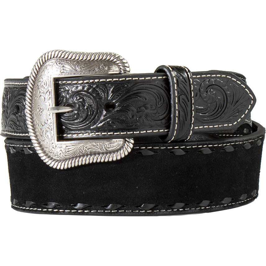 Nocona Black Roughout Belt with Black Buckstitch