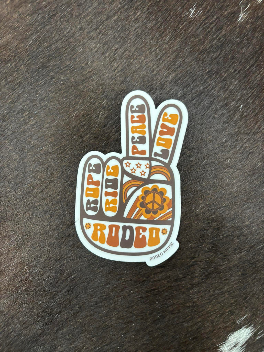 Rodeo Hippie Peace Love Rodeo Sticker