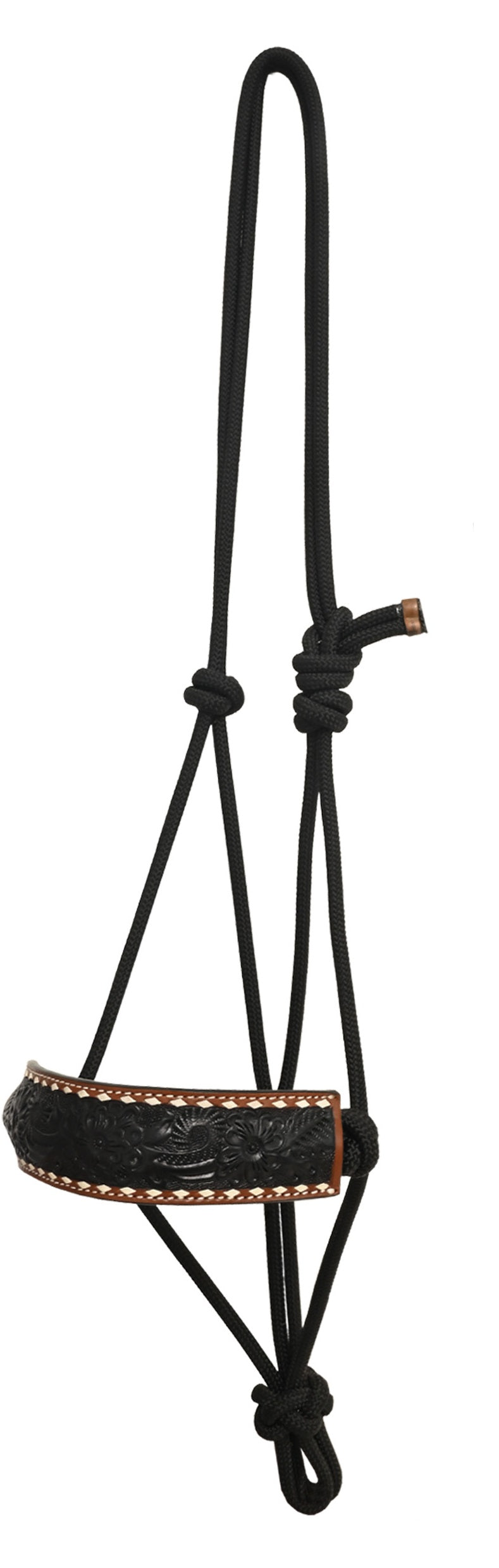 Rafter T Ranch Black Buckstitched Rope Halter
