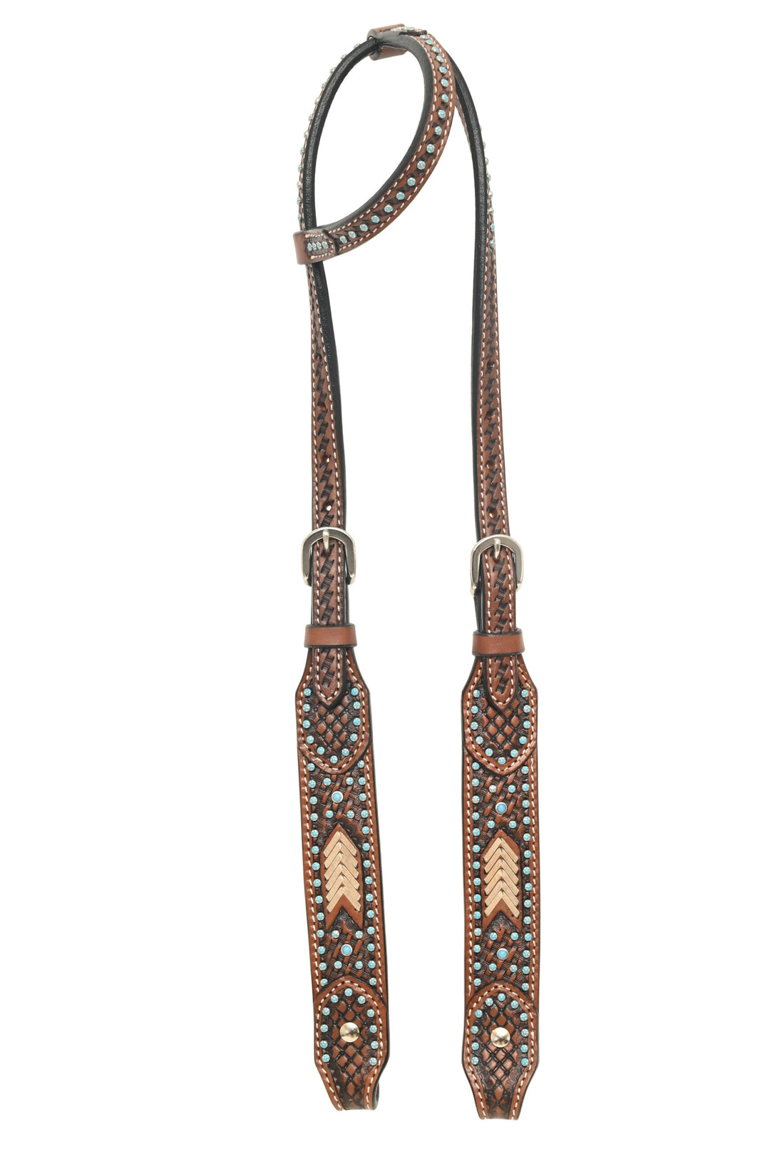 Rafter T Ranch Turquoise and Rawhide Collection One Ear Headstall