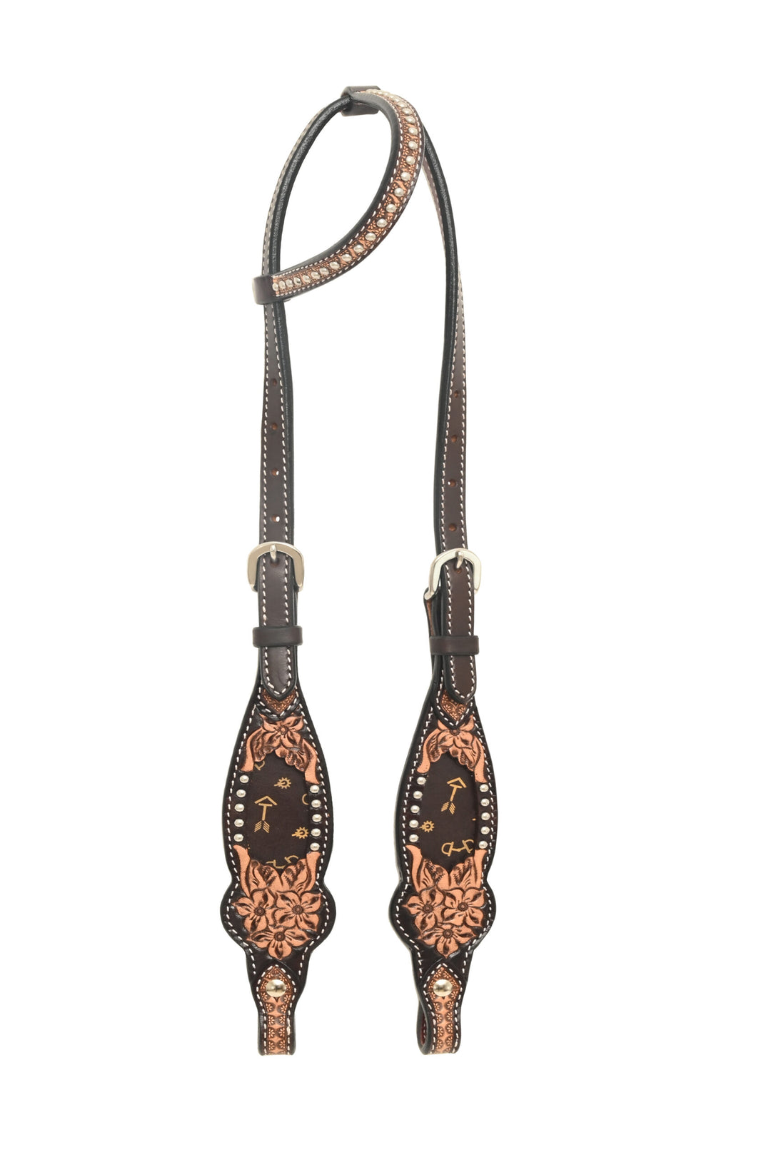 Rafter T Ranch Signature Tan Arrows Collection One Ear Headstall
