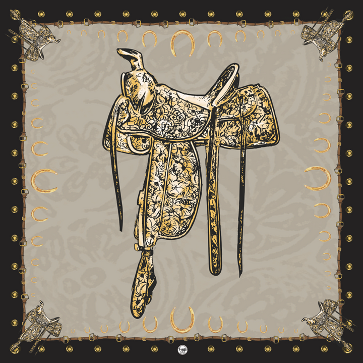Fringe Scarves Taupe Saddle Up Scarf