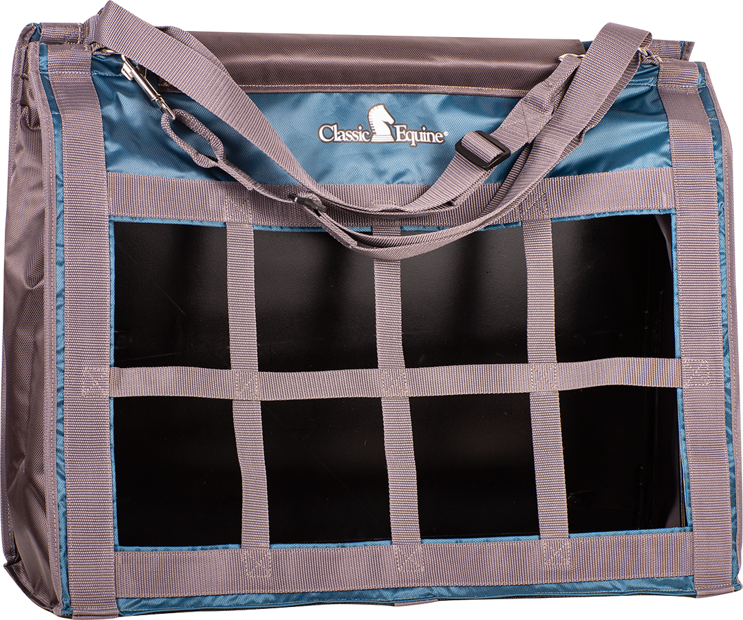 Classic Equine Top Load Hay Bag-Ocean and Grey