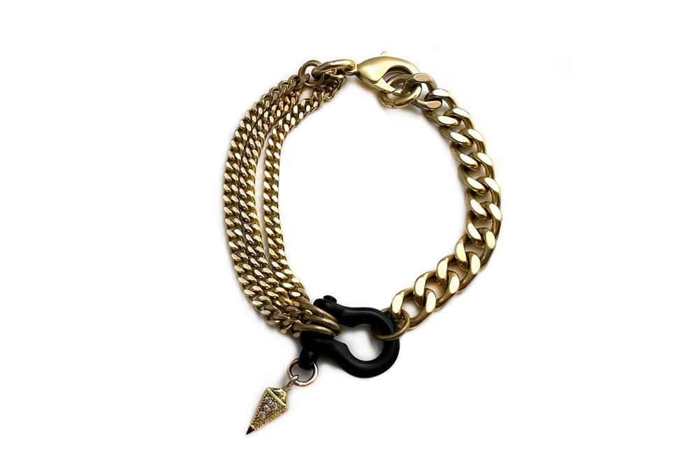 Rachel Nathan Trilogy Black Chain Bracelet