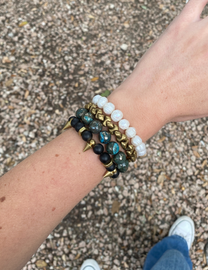 Rachel Nathan Turquoise Pyrite Remix Bracelet