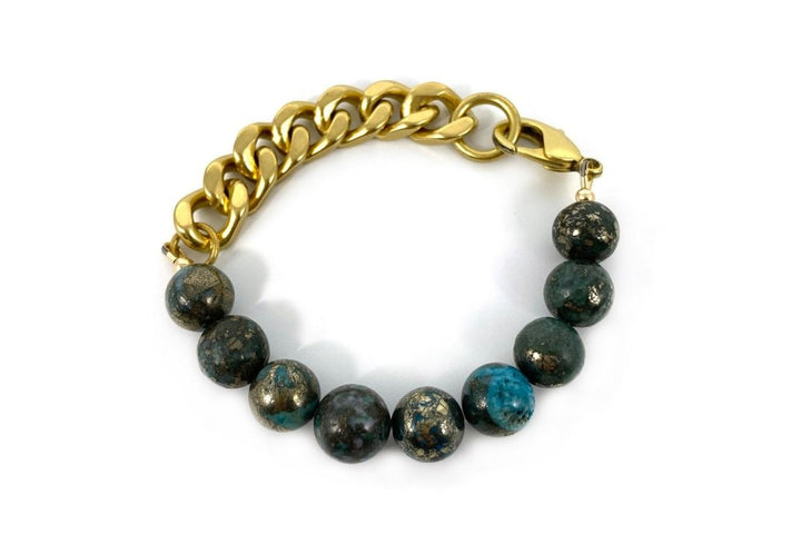 Rachel Nathan Turquoise Pyrite Remix Bracelet