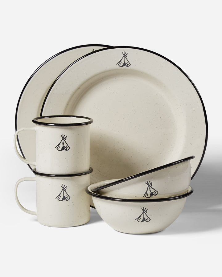 Pendleton Camp Ivory Enamelware Dishes