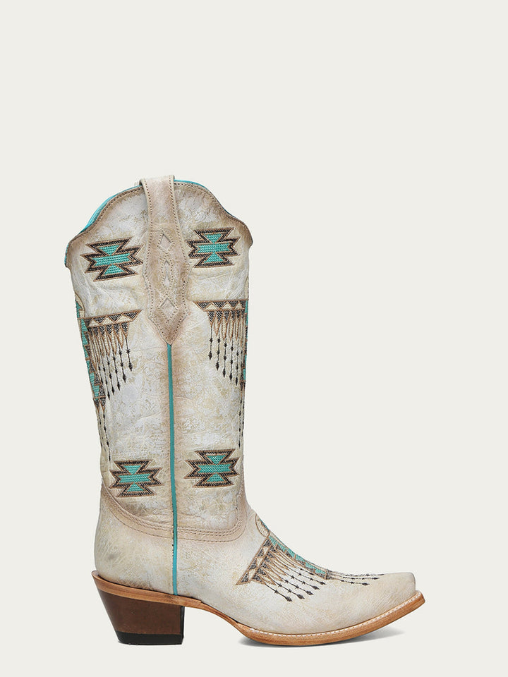 Corral Women's Woven Eagle Embroidered Snip Toe Boot