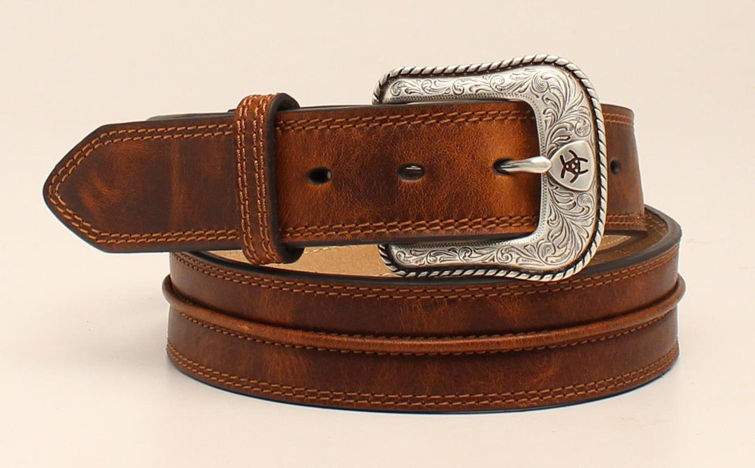 Ariat Medium Brown Center Bump Leather Belt