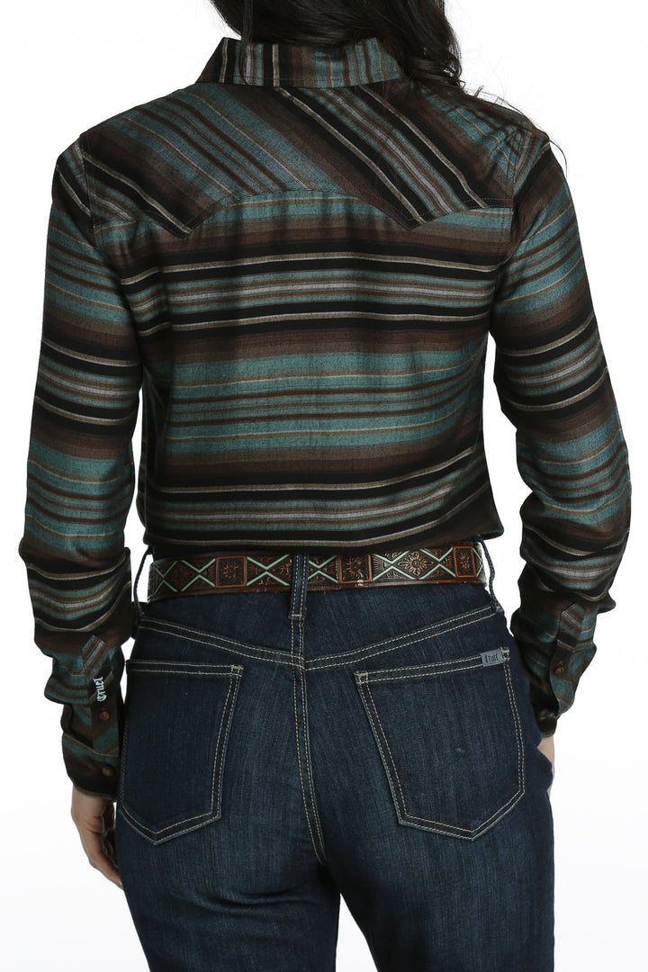 Cruel Women's Stripe Button Down Western Shirt