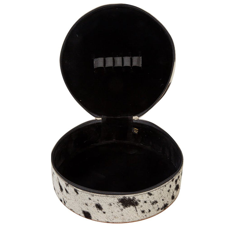 Myra Western Mesa Round Hand Tooled Jewelry Box