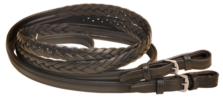 Tory Leather 60” Braided Reins With Stainless Steel Buckles