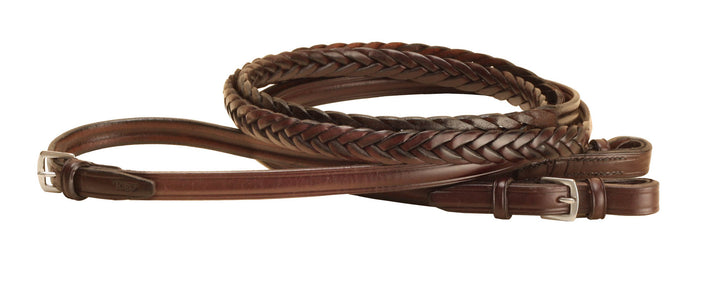 Tory Leather 60” Braided Reins With Stainless Steel Buckles