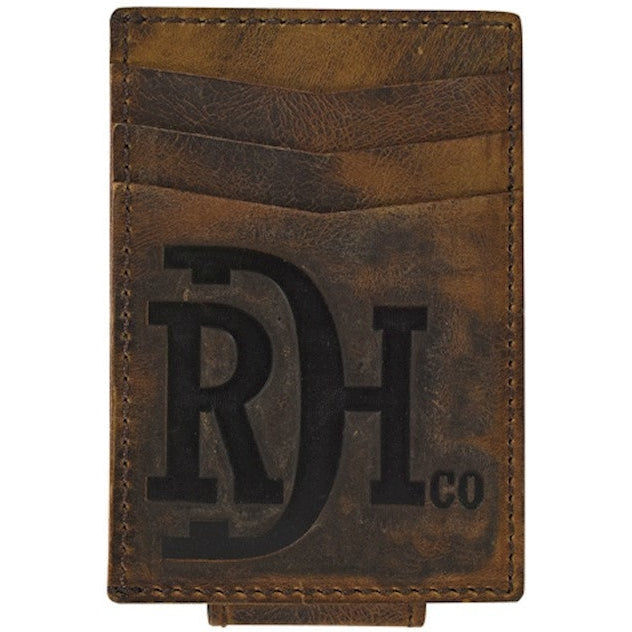 Red Dirt Hat Co Distressed Leather Card Case with Magnetic Clip