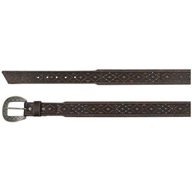 Red Dirt Hat Co Southwest Tooled Leather Belt With Studs