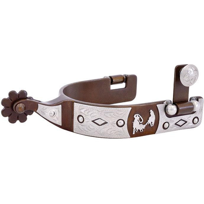 Offset Roping Motif Mens Western Spur