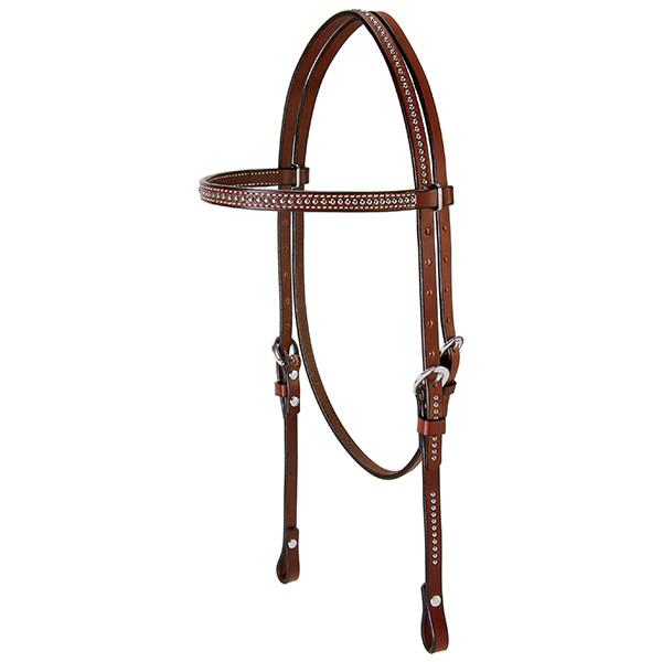 Weaver Leather Leather Headstall with Spots, Pony - West 20 Saddle Co.